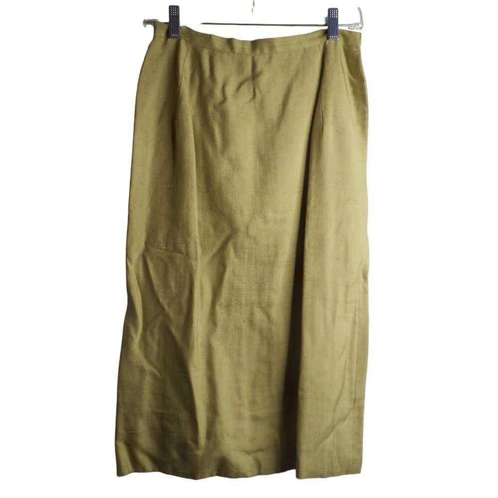 Vintage 1960s 1970s Handmade Long Vest Dress Skirt 2 piece Green Sleeveless - Picture 5 of 8